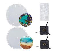 5pcs Moule d'horloge de résine en silicone Grands chiffres arabes.