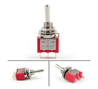5Pcs MTS-103 Red 3Pin 3File 6MM Rocker switch 2A 250V 5A120V Clock Toggle Switch
