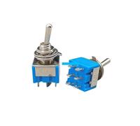 5PCS MTS-202 Light Blue Toggle Switch DPDT Double Pole Double Throw 2 Positions ON-ON 250V 3A 125V 6A MTS-202 NWPNLXEA(MTS-202 Light blue)