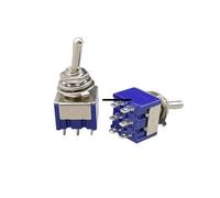 5PCS MTS-202 Light Blue Toggle Switch DPDT Double Pole Double Throw 2 Positions ON-ON 250V 3A 125V 6A MTS-202 NWPNLXEA(MTS-202 Deep Blue)