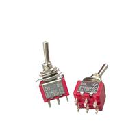 5PCS MTS-202 MTS-203 Red Toggle Switch DPDT Double Pole Double Throw 2 Positions ON-ON/ON-OFF-ON 250V 3A 125V 6A NWPNLXEA(MTS-202 on-on 6pin)