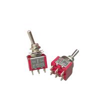 5PCS MTS-202 MTS-203 Red Toggle Switch DPDT Double Pole Double Throw 2 Positions ON-ON/ON-OFF-ON 250V 3A 125V 6A NWPNLXEA(MTS-203)
