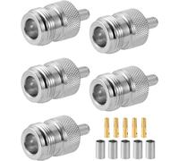 5PCS N Femelles Connecteurs 50 Ohm N Femelle à Sertir Connecteur Coaxial RF N Femelle Jack Adaptateur pour RG58 LMR195 RG142 RG400 Câble Coaxial à Faible Perte