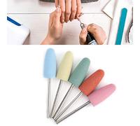 5pcs Nail Drill Bits Set, tête de meulage électrique en caoutchouc de silicone, pour manucure pédicure polissage bavure(1)