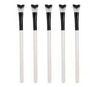 5pcs Nettoyant pour Brosse à Cils, Brosse Nettoyante pour Extension de Cils Brosse de Shampooing pour Cils Démaquillant Doux pour la Maison Salon Brosse Nettoyante pour le Visage (Blanc)