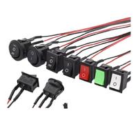 5PCS ON OFF Round Rocker Switches SPST 20mm Mini AC 250V 3A 125V 6A Mini Circle Toggle Switch for Car Automotive RV 2 Pin(KCD1-Y3P-BL)