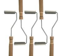 5Pcs Outils de Rouleau en Fibre de Verre, Kit de Palette de Rouleau à Bulles de Stratification de Tête en Aluminium de 20mm x 75mm pour Composite de résine de moule