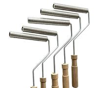 5Pcs Outils de Rouleau en Fibre de Verre, Kit de Palette de Rouleau à Bulles de Stratification de Tête en Aluminium de 20mm x 150mm pour Composite de résine de moule