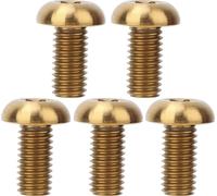 5pcs / pack en alliage de titane M5*12 vis de cage de bouteille d'eau de vélo M5*10 vis de frein à disque (M5*10 or)