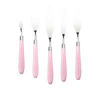 5Pcs Palette Knife Stainless Steel Color Mixing Knife Painting Tools Paint Knife Painting Knives Set for Oil Painting, Canvas, Cake Decorating, Pink