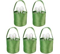 5Pcs panier d’oeufs de bonbons,Sacs de seaux fourre-tout de Pâques,Conception d’oreilles de lapin,Sacs-cadeaux (E)