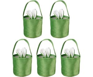 5Pcs panier d’oeufs de bonbons,Sacs de seaux fourre-tout de Pâques,Conception d’oreilles de lapin,Sacs-cadeaux (E)