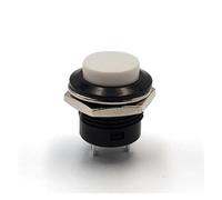 5Pcs PB02 16mm Momentary OFF-MOM 2Pin SPST Normally Open Round Push Button Switch 6A/125VAC NWPNLXEA(5Pcs White)