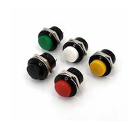 5Pcs PB02 16mm Momentary OFF-MOM 2Pin SPST Normally Open Round Push Button Switch 6A/125VAC NWPNLXEA(1 x 5 Colors)