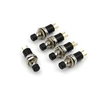 5Pcs PB05A 7mm ON-OFF 2Pin Latching Self-Locking SPST Normally Open Push Button Switch EKFBQBGW(5Pcs Black)