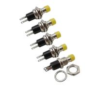 5Pcs PBS-110 Push Button Switch 2 Pin Normally Open ON-OFF 250V/1A 125V/3A Round Momentary Self Reset Switchs NWPNLXEA(Yellow 5Pcs)