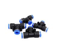 5pcs PE Series T Shaped Tee 4 6 8 10 12 14 16mm OD Hose 3 Way Port Y Shape Air Pneumatic Quick Pneumatic Connectors Coupling(PE12 OD 12MM) Plumbing Fittings