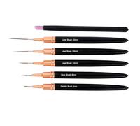 5pcs Pinceaux à Ongles, Dont 1 à Quartz Outil de Dessin pour Ongles Tailles 4/8/12/20/25 mm (Noir)
