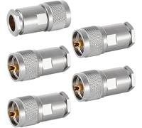 5PCS PL-259 UHF Mâles Connecteurs 50 Ohm Connecteur Mâle PL259 Ensemble de Cinq Pièces Coaxial RF à Sertir Adaptateur de Connecteur pour RG-213 LMR-400 RG8 RG59 Câble Coaxial à Faible Perte