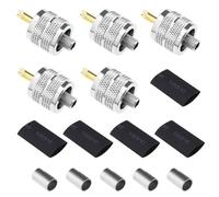5pcs PL259 Connecteur Prise Mâle Connecteur pour Câble Coaxial Compatible avec LMR240 RG8X 4D-FB Câbles Coaxiaux avec Manchons de Compression Tubes Thermorétractables