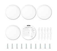 5pcs Plaques Recouvrement Plafond CP3540, Diamètre 13,6cm Plastique Rondes Couvercle Boîte Électrique à Peindre avec Supports Montage et Vis pour Masquer Trous Disgracieux(Blanc)