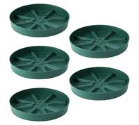 5pcs Plastic Flower Pot Trays 22.7cm Drainage White Grey Green | pour durable Plastic, Groove Drainage Design, Indoor Outdoor Use, Easy To Clean, 5 Pack In White Grey Green