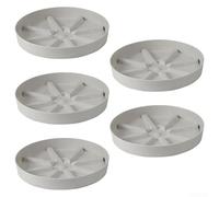 5pcs Plastic Flower Pot Trays 22.7cm Drainage White Grey Green | pour durable Plastic, Groove Drainage Design, Indoor Outdoor Use, Easy To Clean, 5 Pack In White Grey Green