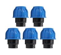5PCS Plumbing Fittings Water Pipe Quick Connector Coupling Kit, PE Pipe Fittings with Female Thread, Straight Through Pipe Coupling for PPR PE PVC Pipes, Fast Connection and Leak P (32xG3/4)