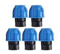 5PCS Plumbing Fittings Water Pipe Quick Connector Coupling Kit, PE Pipe Fittings with Female Thread, Straight Through Pipe Coupling for PPR PE PVC Pipes, Fast Connection and Leak P (25xG1/2)