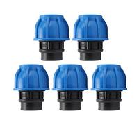 5PCS Plumbing Fittings Water Pipe Quick Connector Coupling Kit, PE Pipe Fittings with Female Thread, Straight Through Pipe Coupling for PPR PE PVC Pipes, Fast Connection and Leak P (32xG1/2)