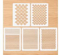 5pcs Pochoir Écailles de Sirène, 20x15cm Pochoirs Écailles de Poisson pour Maquillage Modèle de Peinture pour Visage Écailles de Poisson Pochoir Écailles de Dragon pour Visage Artistique