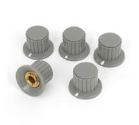 5Pcs poignée striée Gris 6mm Split pieds Bouton commande du potentiomètre Shaft