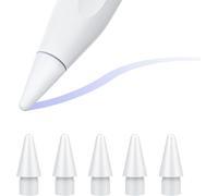 5PCS Pointes de Remplacement Compatible avec Apple Pencil Pro/USB-C/2ème/1ère Gén, Pointes de Rechange Haute Précision pour Écriture & Peinture, Nibs du Remplacement Durable pour Stylet - Blanc