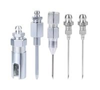 5pcs Pompe a Graisse Embout a Aiguille Kit, Distributeur d'Aiguilles de Graisse Outil de Montage de Graisse Pour Injection de Graisse Utilisé Dans les Espaces Étroits et les Trous Profonds Métal