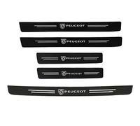 DADYM 5Pcs Protection Seuil de Porte Voiture pour Peugeot 208 II I 2019-2024,Autocollant en Carbone Film Adhésif pour Protection Seuil Porte de Voiture Auto,A