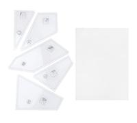 5pcs Quilting Rulers Set, DIY Transparent Acrylic Quilting Templates, Sewing Rulers with Non Slip Coating, Includes 5 Different Sizes for Crafting, Quilting, and Tailoring
