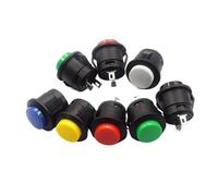 5pcs R13-507 Button Inching Switch 16MM Round Lockless Self Reset Switch Panel Mounting Without Nuts NWPNLXEA(Green)