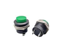 5pcs R13-507 Red Color Momentary Push Button Switch OFF-ON Reset Switch 16MM 3A 250V AC Non Locking Switches Round Button NWPNLXEA(Green)