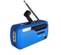 5PCS Radio FM/AM/SW portable à manivelle solaire de secours + lampe de poche à LED SOS + lampe de lecture + 1200mAh, alimentation mobile bleu bleu G