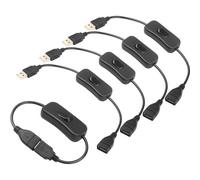 5pcs Rallonge USB avec Interrupteur, Câble USB Mâle à Femelle avec Interrupteur, Convient pour Enregistreur de Conduite, Lampe de Bureau LED, Ventilateur USB, etc (noir)