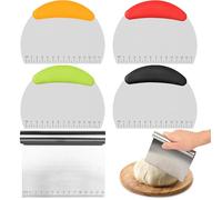 5pcs Ramasse Légumes Cuisine, Grattoir à Pâtes, Grattoirs à Pâte Cuisine en Acier Inoxydable, Coupe Pate Boulangerie, Raclette en Acier Inox, Pelle à Légumes, Corne Patisserie, Spatule à Pâte Gâteau