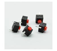 5pcs red/black 8 * 8 * 8.4 Small self locking switch wit 2 feet with lock light touch switch button switch L068-A DC30V1A NWPNLXEA(5 red)