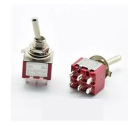 5Pcs Red Toggle Switch MTS-202 ON/ON DPDT Latching 2A 250VAC / 5A 120VAC 6 Pins With Solder Terminal waterproof NWPNLXEA