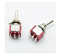 5Pcs Red Toggle Switch MTS-203 ON/OFF/ON DPDT Latching 2A 250VAC / 5A 120VAC 6 Pins With Solder Terminal waterproof NWPNLXEA