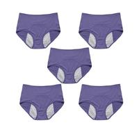 5Pcs Reusable Incontinence Underwear for Women, High Waisted Leak Resistant Briefs for Heavy Flow Full Coverage Protective (Blue,XX-Large)