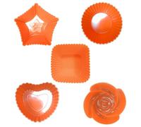 5Pcs Réutilisable En Silicone Cupcake Cuisson Tasses Antiadhésif Muffin Liners Moules Ensembles Bento Boîte À Lunch Diviseurs Pâtisserie Gâteau Moules