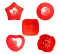 5Pcs Réutilisable En Silicone Cupcake Cuisson Tasses Antiadhésif Muffin Liners Moules Ensembles Bento Boîte À Lunch Diviseurs Pâtisserie Gâteau Moules