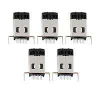 5PCS RJ45 Connector 8P8C Long Body PCB Board Male Shielded Dip Plug-in Network RJ45 Black Modular Plug