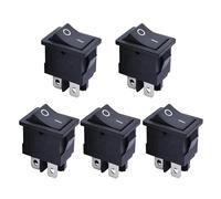 5Pcs Rocker Switch 4 Pins 2 Position ON/Off AC 6A/125V 10A/250V DPST Car Boat Black Rocker Switch