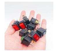 5Pcs Rocker Switch KCD1-101 15 * 21mm 220V 3Pin with LED ON/OFF Marine Rocker Switch Car Dashboard Truck Power Switch NWPNLXEA(Blue LED)